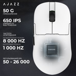 Миша Ajazz AJ159 Pro WL/BT/USB White (AJ159-PRO-W)