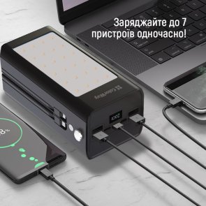 Батарея універсальна ColorWay 80000mAh LCD/Lamp 22.5W Black (CW-PB800LPA8BK-PDD)