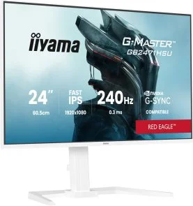 Фото: Монітор iiyama GB2471HSU-W1 White - 23.8" IPS / 1920×1080 / 240 Гц / Nvidia G-Sync Compatible, Adaptive Sync / Pivot / HAS № 2 | KTC