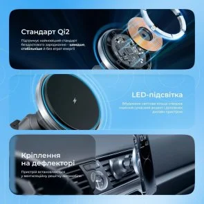 Фото: Кріплення для мобільного телефону Proove Magic Circle Pro 15W Black (WHMP15010001) № 7 | KTC