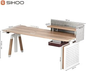 Фото: Стіл комп’ютерний SIHOO D07A Maple/White (D07A-102/D07J-102-AB/DO7-P) № 17 | KTC