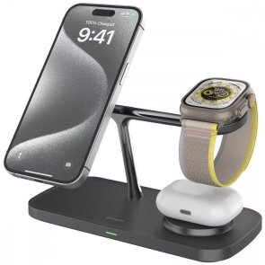 Бездротовий зарядний пристрій Proove Magnetic Field Pro 3in1 Qi2, Black