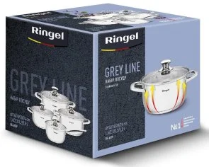 Фото: Набір змішаний Ringel Grey Line 1.6L/ 2.3L/ 3.2L/ 5.5L 8pcs (RG-6009) № 10 | KTC