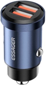 Автомобільний зарядний пристрій Essager Gyroscope Mini Charge 30W Blue (ECC2A-TL03)