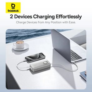 Батарея універсальна Baseus Free2Pull 20000mAh 65W with Retractable Cable Type-C Lunar Gray (P10073700843-00)