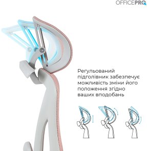 Крісло OfficePro Elite OC950GLP Gray/Light Pink