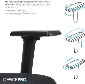 Фото: Крісло OfficePro Fusion OC577B Black № 13 | KTC