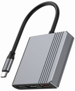 USB-хаб Cablexpert 3in1 USB/HDMI/PD Gray (A-CM-COMBO3-05)