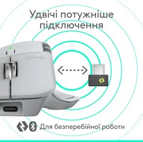 Фото: Миша Logitech MX Master 4 Performance Wireless/Bluetooth Pale Gray (910-007563) № 6 | KTC