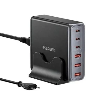 Фото: Зарядний пристрій Essager Engine 85W Desktop Charging Station Black (EZC85W-SXB0G-Z) № 3 | KTC