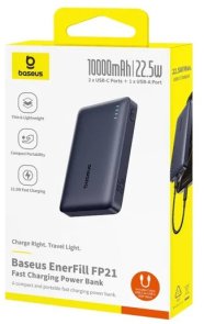 Батарея універсальна Baseus EnerFill FP21 10000mAh 22.5W Cosmic Black (P1008210D123-00)