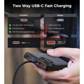 Батарея універсальна Choetech B791 10000mAh 22.5W Black (M15-B791-ACBK-NG)