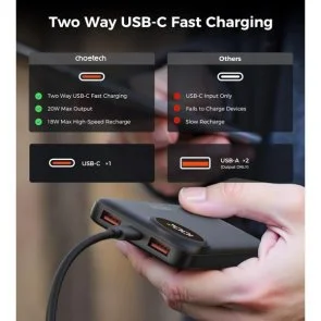 Фото: Батарея універсальна Choetech B791 10000mAh 22.5W Black (M15-B791-ACBK-NG) № 7 | KTC