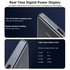 Фото: Батарея універсальна Choetech B738 Magnetic Wireless 5000mAh 20W Qi 15W Black (B738-CCBK) № 6 | KTC