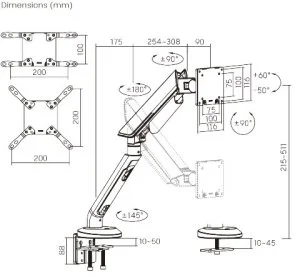 Фото: Кронштейн ITech LDT96-C012 Black № 2 | KTC