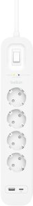 Мережевий фільтр Belkin SRB001VF2M-V2 4/2m 2xUSB White
