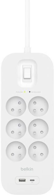 Мережевий фільтр Belkin SRB002CA2M 6/2m 2xUSB White