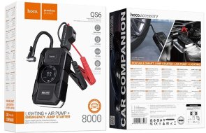 Бустер Hoco QS6 Clever Intelligent air pump+emergency start-up power bank (6942007673013)