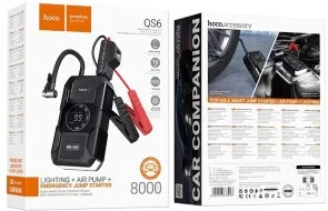 Фото: Бустер Hoco QS6 Clever Intelligent air pump+emergency start-up power bank (6942007673013) № 5 | KTC