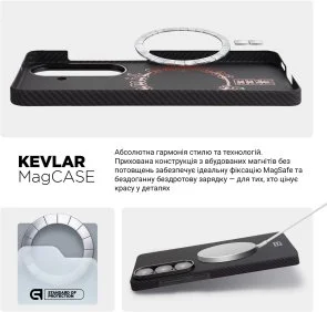 Фото: Чохол ArmorStandart for Samsung S26 - Aramid Twill MagCase BlackIcon Black (ARM90145) № 8 | KTC