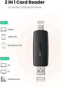 Фото: Кардрідер UGREEN CM304 Multifunction Card Reader Black (80191) № 2 | KTC