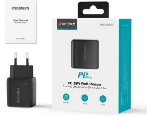 Фото: Зарядний пристрій Choetech PD6052 35W Black (PD6052-EU-BK) № 3 | KTC