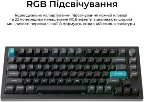 Клавіатура Keychron Q1 Ultra Keychron Red Switch RGB Black (Q1U-M1-UA)