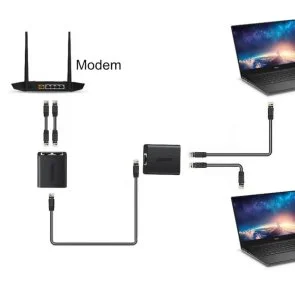 Фото: Розетка зовнішня UGREEN CM210 2 x RJ-45 Black (50923) № 6 | KTC