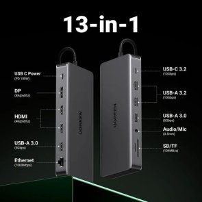 USB-хаб UGREEN CM681 13in1 Grey (15978)