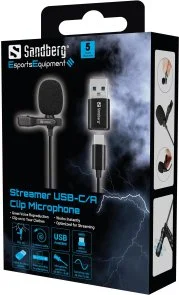 Фото: Мікрофон Sandberg Streamer USB Clip Black (126-40) № 5 | KTC