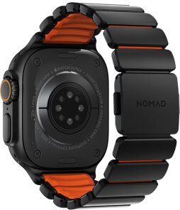 Ремінець Nomad for Apple Watch 46/49mm - Stratos Black Hardware Ultra Orange (NM011116858)