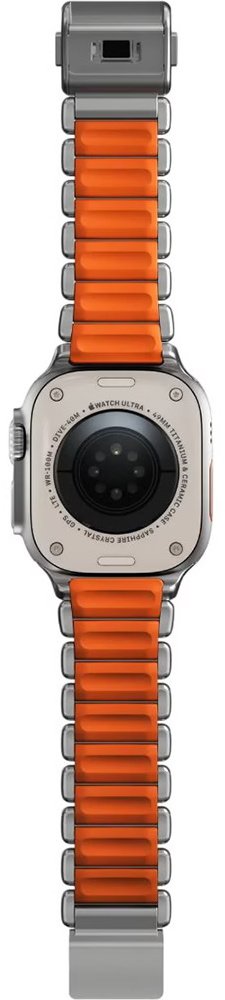 Ремінець Nomad for Apple Watch 46/49mm - Stratos Natural Hardware Ultra Orange (NM011123858)