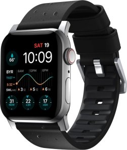 Ремінець Nomad for Apple Watch 46mm/49mm - Active Pro Silver Hardware Black (NM1A41SNW0)