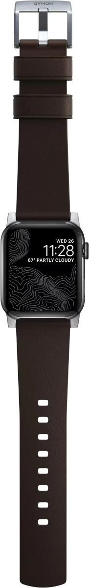 Ремінець Nomad for Apple Watch 46mm/49mm - Active Pro Silver Hardware Classic Brown (NM1A4MSNW0)