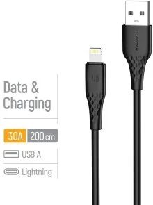 Фото: Кабель ColorWay 3A AM / Lightning 2m Black (CW-CBUL095-BK) № 4 | KTC
