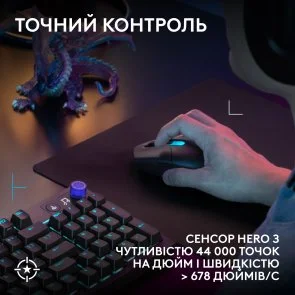 Фото: Миша Logitech G305 X SUPERLIGHT Wireless/BT Black (910-007739) № 4 | KTC
