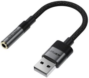 Перехідник Acefast J13 USB-A M / Jack 3.5mm F 0.15m Black (6974316285298)