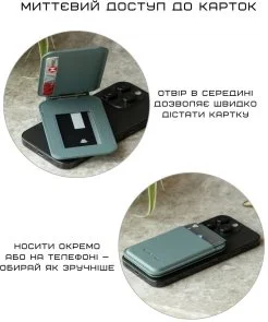 Фото: Чохол для пластикових карт Native Union for iPhone - Active Stand Magnetic Slate Green (ACT-GRN-WAL) № 16 | KTC