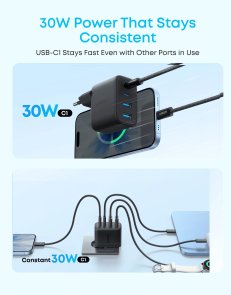 Зарядний пристрій Anker Zolo Charger 50W Black (A121EG11)