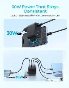 Фото: Зарядний пристрій Anker Zolo Charger 50W Black (A121EG11) № 2 | KTC