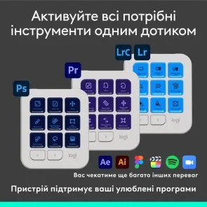 Фото: Клавіатура Logitech MX Creative Console Pale Grey (920-012932) № 7 | KTC