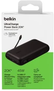 Фото: Батарея універсальна Belkin UltraCharge with Integrated Cable and Display 20000mAh 45W Black (BPB030hqBK) № 13 | KTC