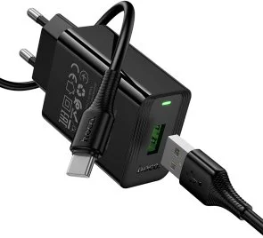 Фото: Зарядний пристрій Hoco CS92A Leader 18W Black with AM/Type-C (6942007671057) № 4 | KTC