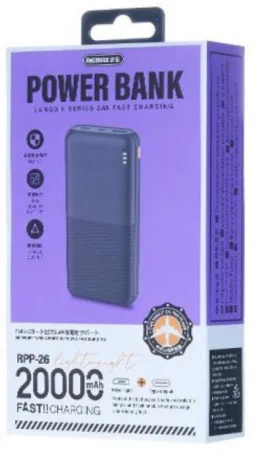 Фото: Батарея універсальна Remax Lango II Series RPP-26 20000mAh 12W Black (6954851215738) № 2 | KTC