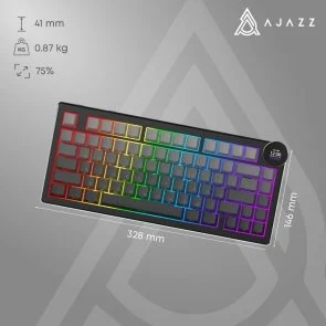 Фото: Клавіатура Ajazz AK820 V2 White Peach Switch WL/BT/USB Black/Grey/Yellow (AK820-V2-WP-BGY) № 19 | KTC