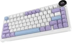 Фото: Клавіатура Ajazz AK820 V2 White Peach Switch WL/BT/USB White/Purple/Blue (AK820-V2-WP-PWB) № 3 | KTC