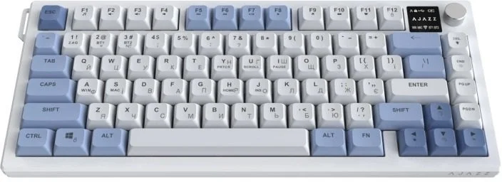 Фото: Клавіатура Ajazz AF82 WL/BT/USB White/Blue (AF82-BW) № 3 | KTC