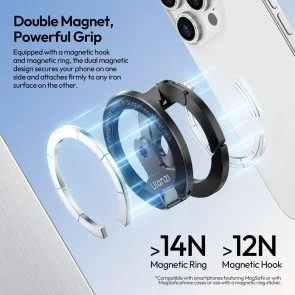 Фото: Універсальний тримач Ulanzi MA02 MagLock Dual Magnetic Phone Stand Black (M067) № 8 | KTC