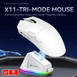Фото: Миша Attack Shark X11 WL/BT/USB White (X11W_AS) № 4 | KTC