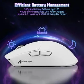 Фото: Миша Attack Shark X11SE WL/BT/USB White (X11SEW_AS) № 7 | KTC